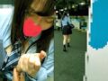 【電車痴漢】JKの股間ローター＆生乳揉んでチ○コ持たせて電射【逆さ撮り ヤバイやつ ロリ 女子高生】